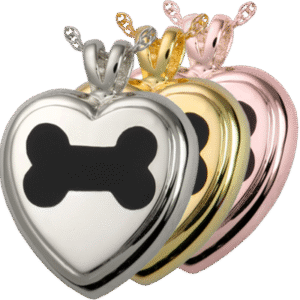 Black Inlay Dog Bone Heart