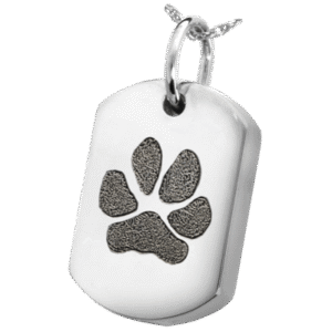 Dog Tag with Actual Paw Print