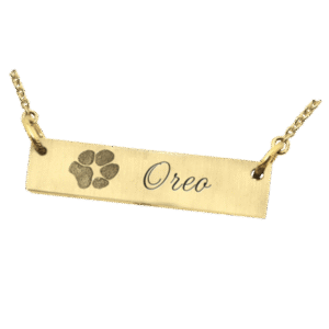 Horizontal Bar Pendant with Paw Print